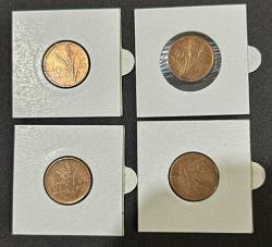 1970-71-72-73 TC 10 kuruş 4 adet sıralı madeni paralar  ÇÇT