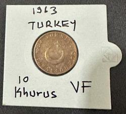 1963 TC 10 Kuruş madeni para ÇT