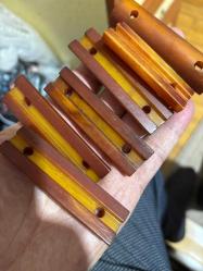 Orijinal eski amerikan Miskevi kapı kulu objeden multikolor katalin tespih