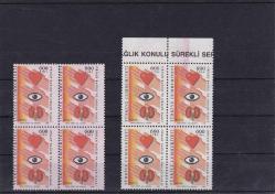 1986 sağlık konulu sürekli seri  erör  baskı kayması ve renk 2 4lü blok
