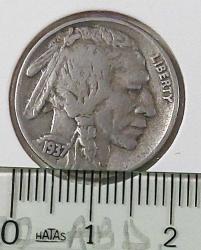 1937 ABD 5 CENTS(MANDA NİKELİ) ORİJİNAL MADENİ PARASI M3AAA1D ÇOK NADİRDİR