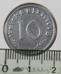 1942 ALMANYA 2.DÜNYA SAVAŞI REİCH NAZİ HİTLER DÖNEMİ 10 PFENNİG ORİJİNAL MADENİ PARASI (B SERİSİ ASKERİ BASKISI) BB2ÇÇÇ1 ÇOK NADİRDİR