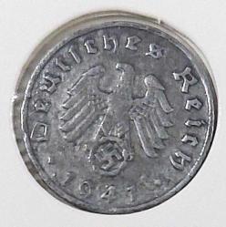 1941 ALMANYA 2.DÜNYA SAVAŞI REİCH NAZİ HİTLER DÖNEMİ 5 PFENNİG ORİJİNAL MADENİ PARASI (A SERİSİ ASKERİ BASKISI) CC2BB3R ÇOK NADİRDİR