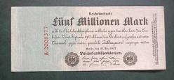 Almanya 1923 A İlk Seri 5 Milyon Mark