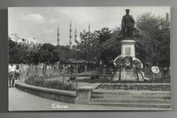 8 AĞUSTOS 1962 EDİRNE ATATÜRK ANITI VE FONDA SELİMİYE CAMİİ TEMALI FOTOKART...