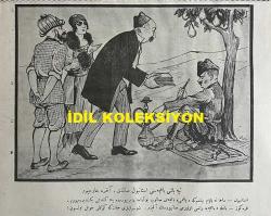 Osmanlıca Karagöz Mizah Dergisi-Gazetesi, Orijinal Dönem Basım, (Ottoman Magazine-Newspaper-Journal Illustré Cara-Gueuz) - 1 Aralık 1923 - Sayı: 1639 - Hicri: 22 Rebiülahir 1342 - Rumi: 1 Kanun-i Evvel 1339 - Karikatür: Tepebaşı Bahçesi'ni İstanbul Sattı. Ankara Harcıyor 