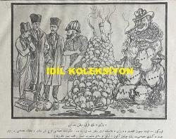 Osmanlıca Karagöz Mizah Dergisi-Gazetesi, Orijinal Dönem Basım, (Ottoman Magazine-Newspaper-Journal Illustré Cara-Gueuz) - 1 Aralık 1923 - Sayı: 1639 - Hicri: 22 Rebiülahir 1342 - Rumi: 1 Kanun-i Evvel 1339 - Karikatür: Tepebaşı Bahçesi'ni İstanbul Sattı. Ankara Harcıyor 