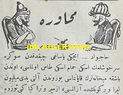 Osmanlıca Karagöz Mizah Dergisi-Gazetesi, Orijinal Dönem Basım, (Ottoman Magazine-Newspaper-Journal Illustré Cara-Gueuz) - 28 Kasım 1923 - Sayı: 1638 - Hicri: 19 Rebiülahir 1342 - Rumi: 28 Teşrin-i Sani 1339 - Rauf Orbay, Tanin Gazetesi Başyazarı Hüseyin Cahit Yalçın, Vatan Gazetesi Başyazarı Ahmet Emin Yalman ve Tevhid-i Efkar Gazetesi Başyazarı Velid Ebüzziya'yı Tasvir Eden Karikatür: Ankara'da Cumhuriyetçilik İmtihanı 
