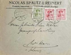 LÜKSEMBURG KLASİK ZARF. fİRMA ANTEDLİ POSTADAN GEÇMİŞ.(25.08.1925)