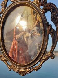 Dekoratif oval tablo İllüstrasyon