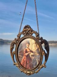 Dekoratif oval tablo İllüstrasyon