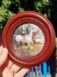 Dekoratif yuvarlak tablo At İllüstrasyon