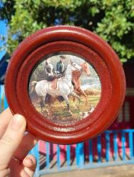 Dekoratif yuvarlak tablo At İllüstrasyon