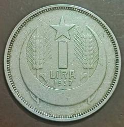 Türkiye 830 Ayar Gümüş, Ata 1 Lira 1937 Orjinal