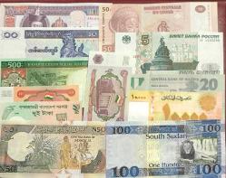 12 adet Yabancı kağıt Para Lotu