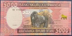 RWANDA.(RUANDA) 5000 FRANG 2014 ÇİL.KAĞIT  PARA