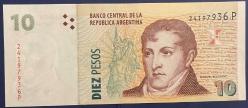 ARJANTİN 10  PESOS ÇİL KAĞIT PARA  RESİMDEKİ ÜRÜN
