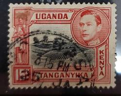 İngiliz sömürgesi Kenya -Uganda-Tanganika-damgalı