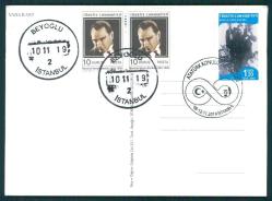 10 KASIM 2019 ATATÜRK Konulu Pul Sergisi Özel gün ve Posta Damgalı  Atatürk KARTPOSTAL  No:1