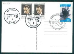 10 KASIM 2019 ATATÜRK Konulu Pul Sergisi Özel gün ve Posta Damgalı  Atatürk KARTPOSTAL  No:2