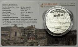 2014 Hierapolis Antik Kentler Serisi No:8 925 Ayar Gümüş Hatıra Parası Sertifikalı Orijinal Darphane Poşetinde