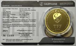 2021 Beşiktaş 16. Şampiyonluk 925 Ayar Gümüş Altın Kaplama Hatıra Parası Sertifikalı