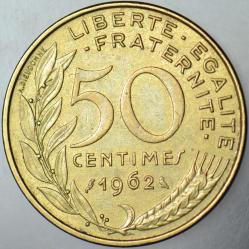FRANSA 50 CENTİMES 1962 km 939.1 AZ ÇIKAR.