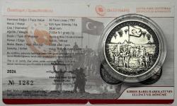 2024 Kıbrıs Barış Harekâtı’nın 50. Yıl Dönümü 925 Ayar Gümüş Okside - Mineli Hatıra Parası Sertifikalı