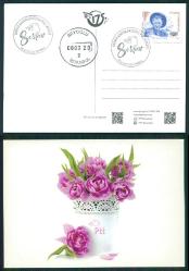 8 Mart 2020 DÜnya Kadınlar Günü Pul Sergisi Özel  Gün Damgalı Çiçek Görselli PTT kartpostalı no:2 ÖZEL KOLEKSİYON