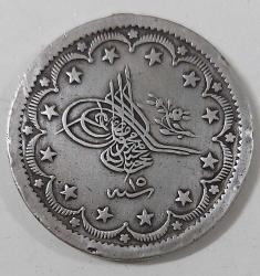 OSMANLI GÜMÜŞ 20 KURUŞ (MECİDİYE) SULTAN II. ABDÜLMECİT 1255-10 ORİJİNAL 3HHH1RR1 ÇOK NADİRDİR