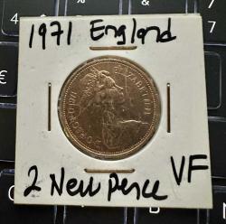 LOT.6 » 1971 İngiltere Elizabeth 2 New Pence Madeni Para ÇT