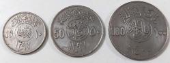 1977 SUUDİ ARABİSTAN 1977 10 VE 50 HALALA İLE 1980 100 HALALA ORİJİNAL MADENİ PARALAR ÜÜÜ1E1 ÇOK NADİRDİR