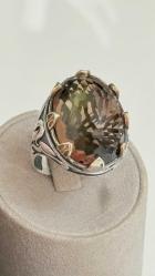 925 AYAR GÜMÜŞ ELMAS KESİM TOPAZ TAŞLI