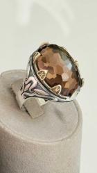 925 AYAR GÜMÜŞ ELMAS KESİM TOPAZ TAŞLI