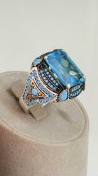 925 AYAR GÜMÜŞ AKUA MARİN FÜRÜZE TAŞLI