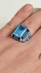 925 AYAR GÜMÜŞ AKUA MARİN FÜRÜZE TAŞLI