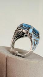 925 AYAR GÜMÜŞ AKUA MARİN FÜRÜZE TAŞLI