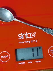 GÜMÜŞ eski türkçe afiyet olsun çay kaşığı 800 ayar 11gr