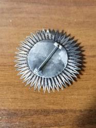 GÜMÜŞ telkari el yapımı kadın broş ayçiçeği   26gram 900 ayar garantili