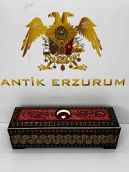 El Yapımı Hatem Sanatı Ay Yıldız desenli Mücevher Kutusu