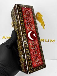 El Yapımı Hatem Sanatı Ay Yıldız desenli Mücevher Kutusu