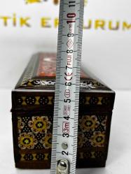 El Yapımı Hatem Sanatı Ay Yıldız desenli Mücevher Kutusu