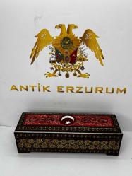 El Yapımı Hatem Sanatı Ay Yıldız desenli Mücevher Kutusu