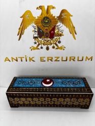 El Yapımı Hatem Sanatı Ay Yıldız desenli Mücevher Kutusu