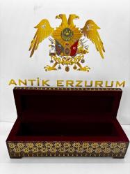 El Yapımı Hatem Sanatı Ay Yıldız desenli Mücevher Kutusu