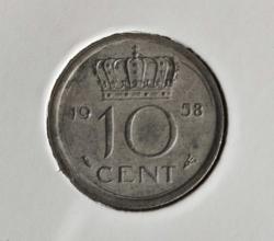 HOLLANDA 10 CENT 1958