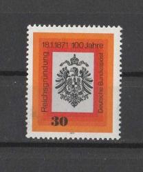 1971 Almanya Alman İmparatorluğu'nun 100. Yıldönümü Damgasız Tam Seri MNH