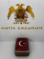 El Yapımı Hatem Sanatı Ay Yıldız desenli Mücevher Kutusu