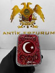 El Yapımı Hatem Sanatı Ay Yıldız desenli Mücevher Kutusu