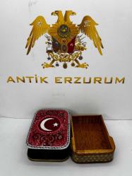 El Yapımı Hatem Sanatı Ay Yıldız desenli Mücevher Kutusu